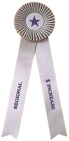 White rosette with a printed star center