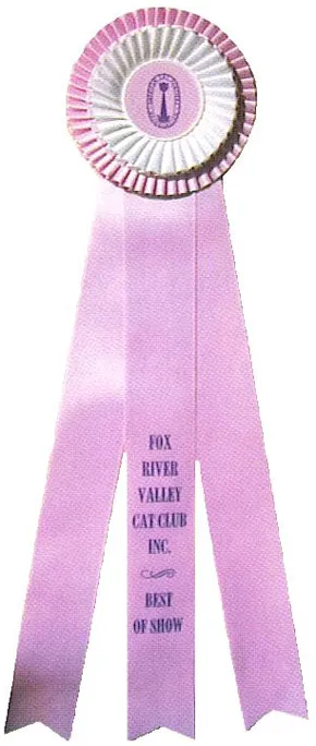 Pink and white double-head rosette