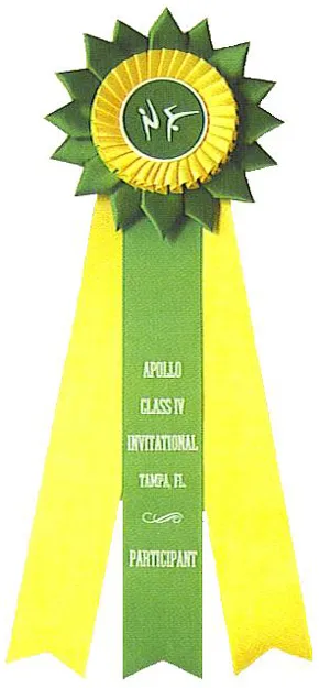 Green and yellow rosette with a pointed edge