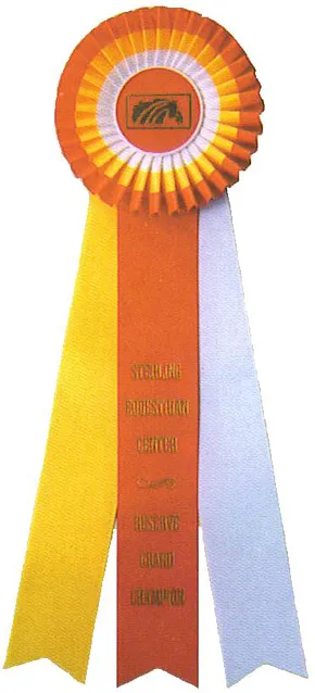 Orange, yellow and white three-color rosette